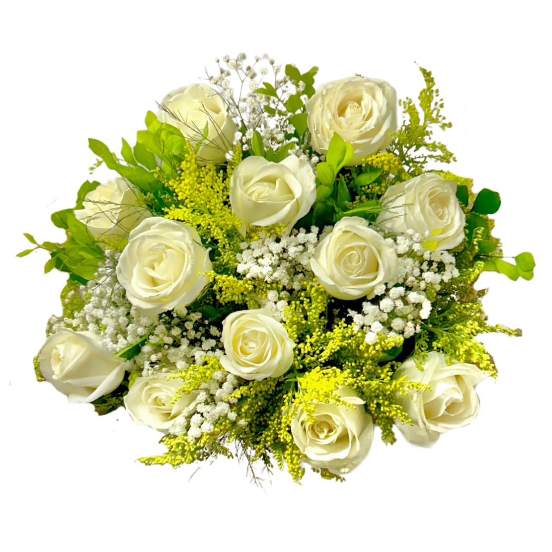 Buqu 12 Rosas Brancas 