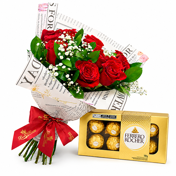 Rosas Vermelhas com Bombons
