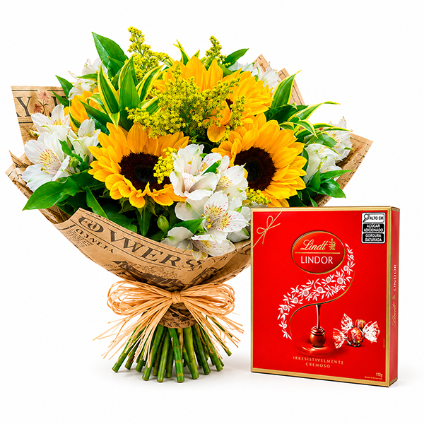 Buqu� Mix de Flores com Chocolate